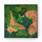Moosbild mit Holz / Eckig